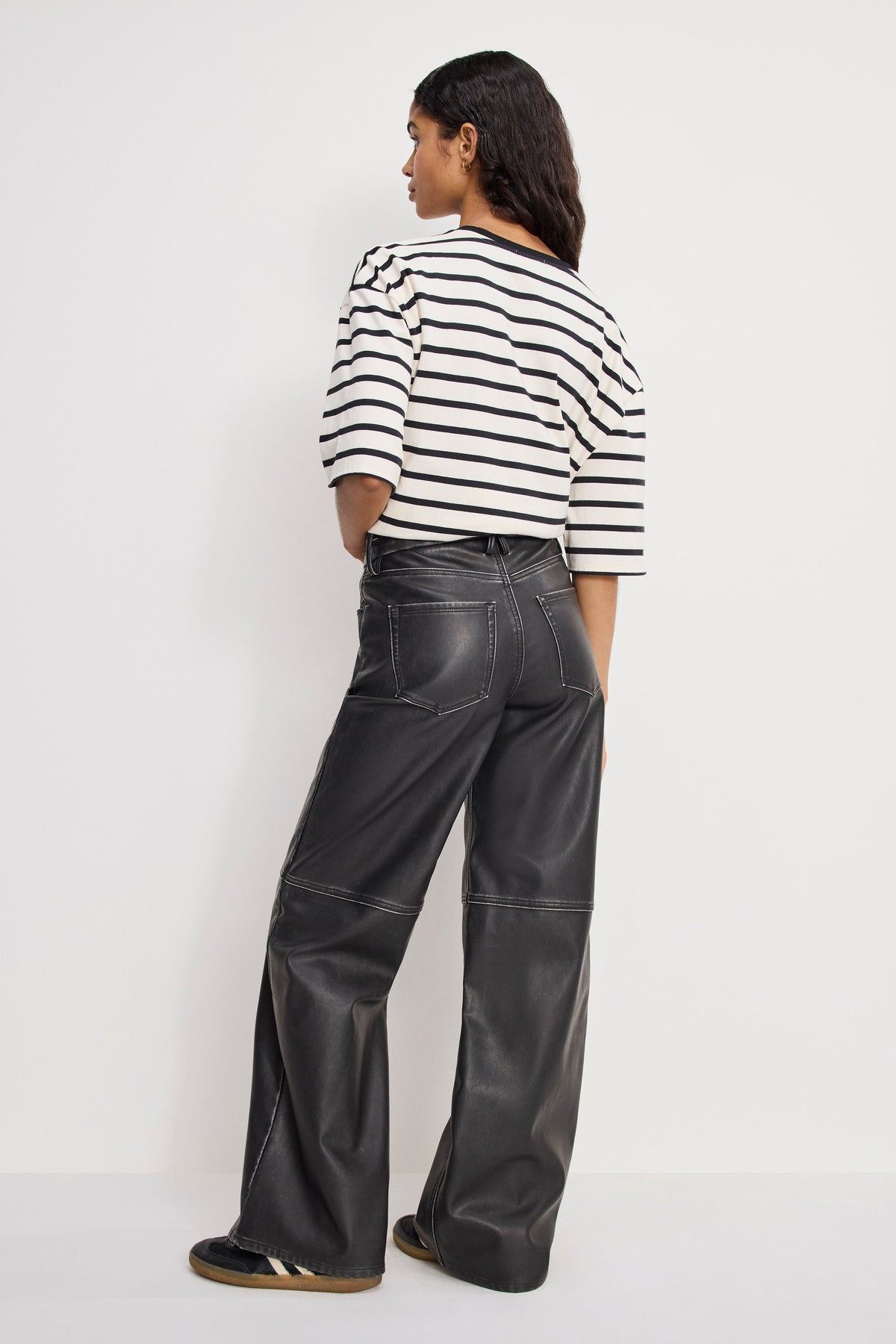 GOOD SKATE FAUX LEATHER PANTS BLACK001