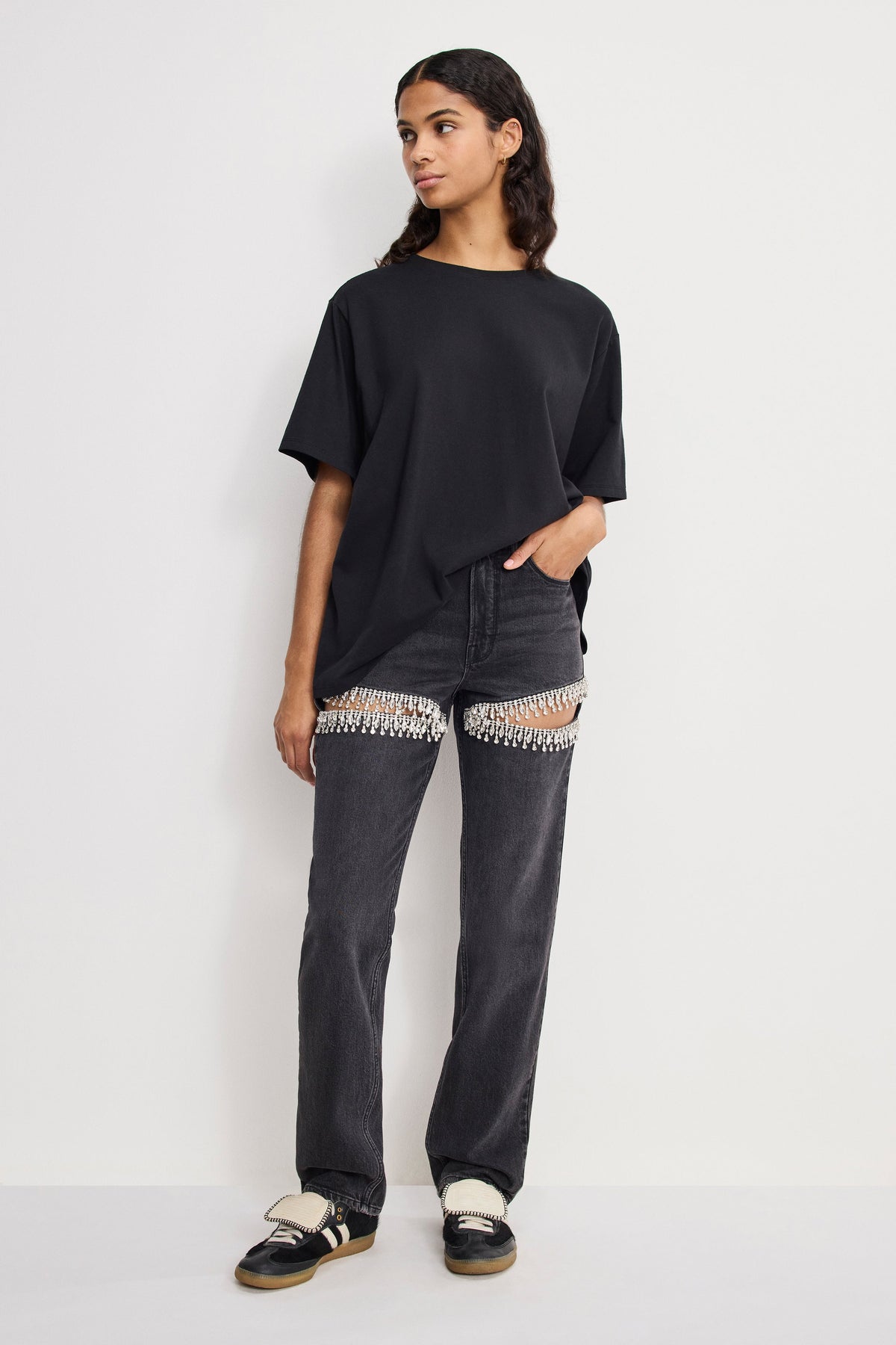 GOOD ICON STRAIGHT DIAMOND JEANS BLACK376