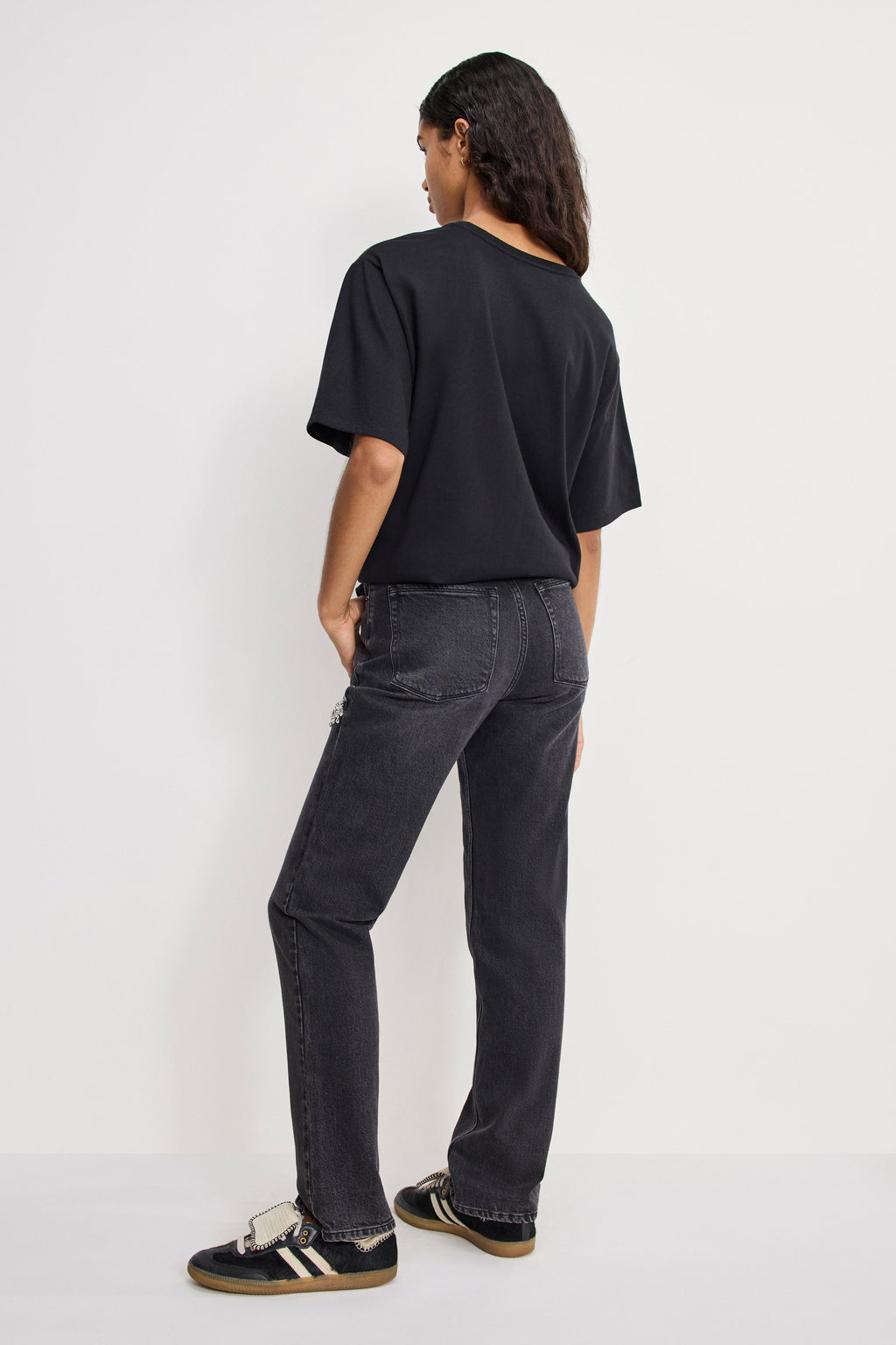 GOOD ICON STRAIGHT DIAMOND JEANS BLACK376