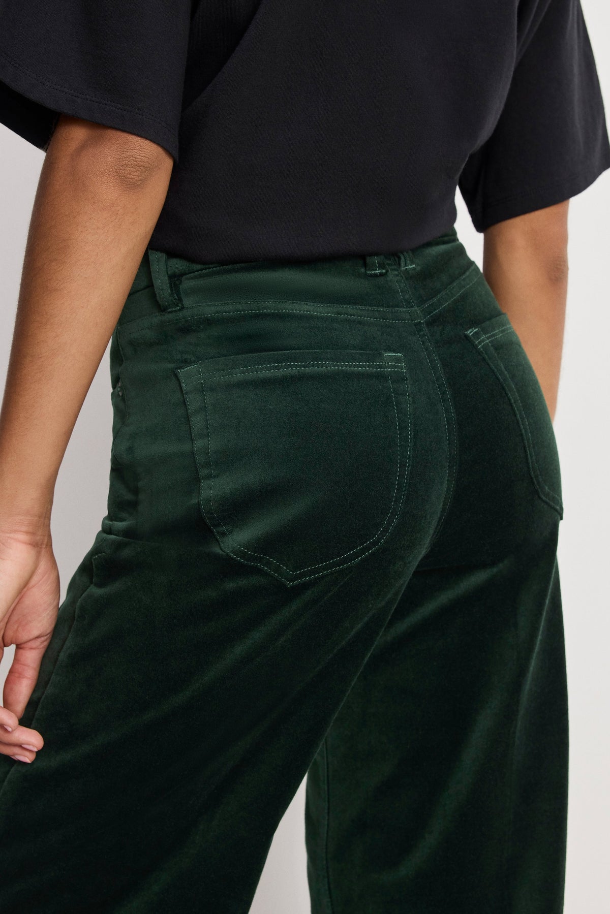 VELVET GOOD WAIST PALAZZO PANTS PINE GREEN003