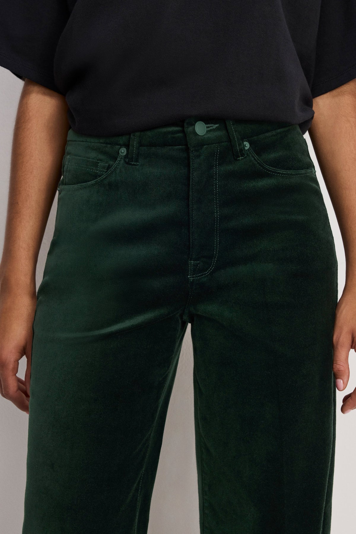 VELVET GOOD WAIST PALAZZO PANTS PINE GREEN003