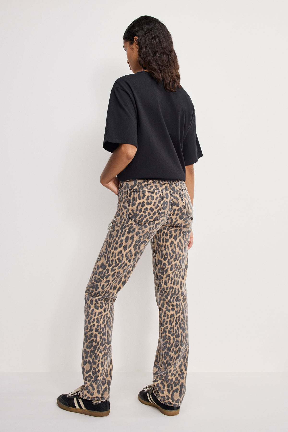 LEOPARD GOOD ICON STRAIGHT DIAMOND JEANS LUCKY LEOPARD001
