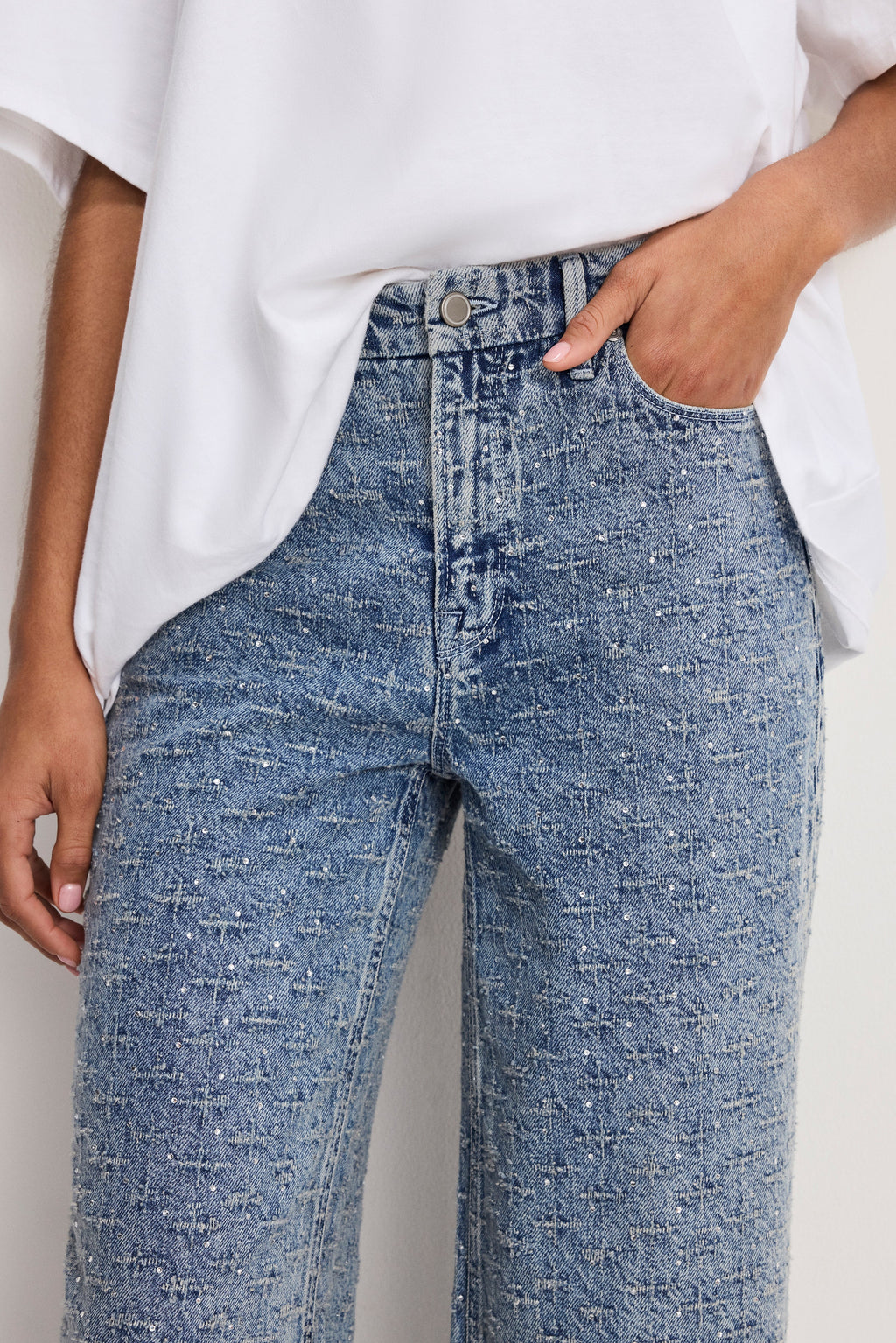 GOOD SKATE WIDE CRYSTAL JEANS INDIGO1070
