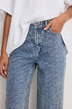 GOOD SKATE WIDE CRYSTAL JEANS INDIGO1070