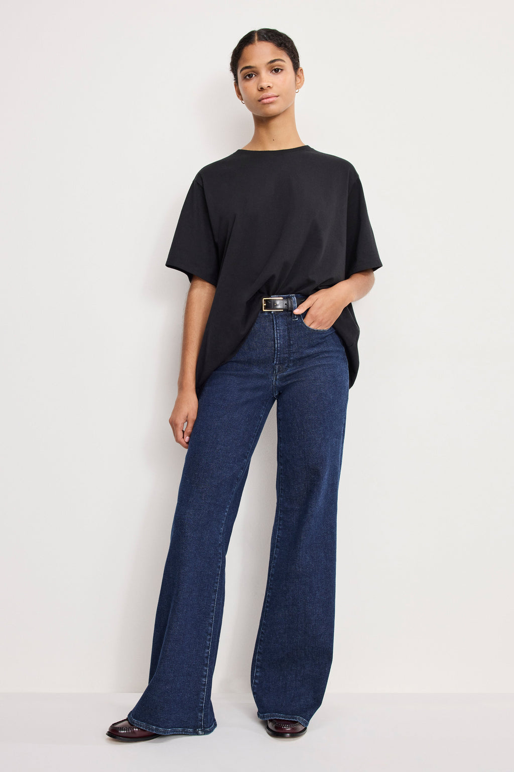 GOOD WAIST PALAZZO JEANS INDIGO985