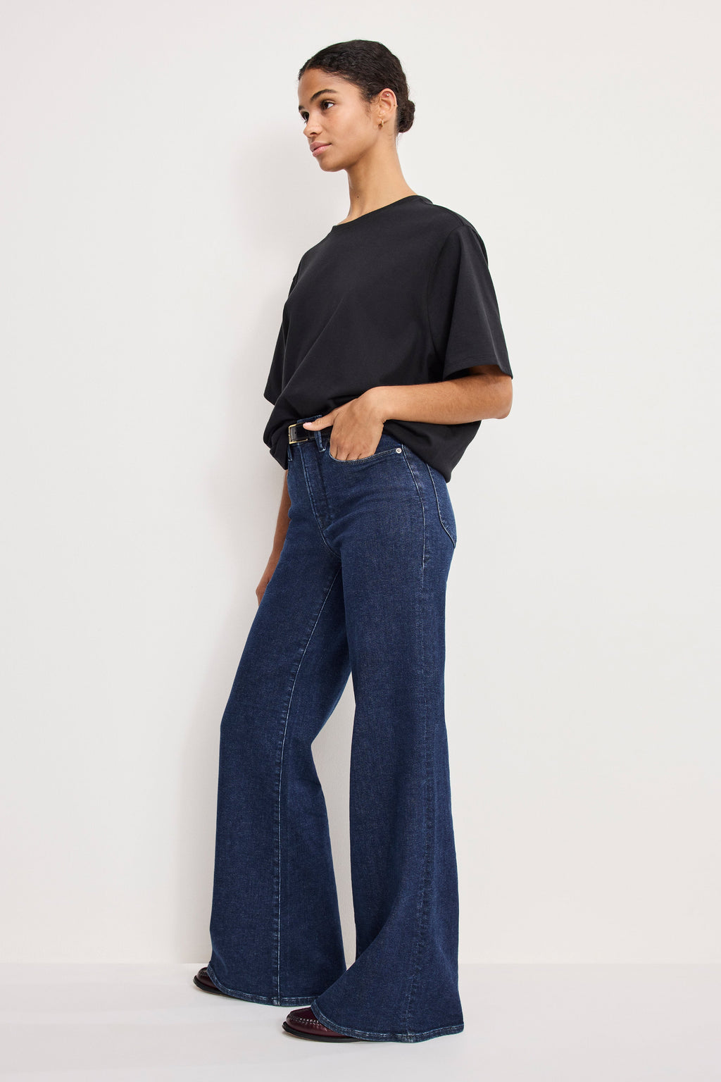 GOOD WAIST PALAZZO JEANS INDIGO985