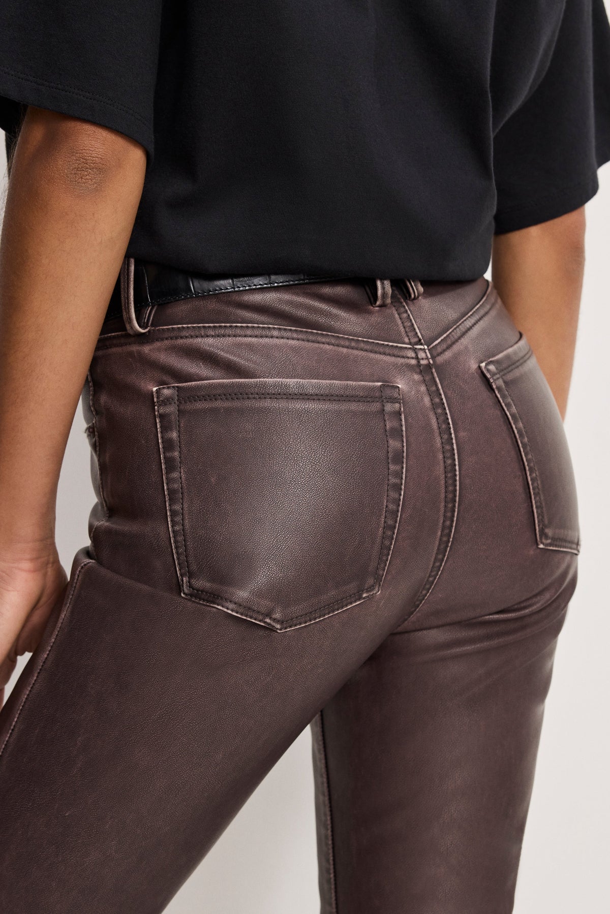 GOOD CLASSIC BOOTCUT FAUX LEATHER PANTS VAMP001