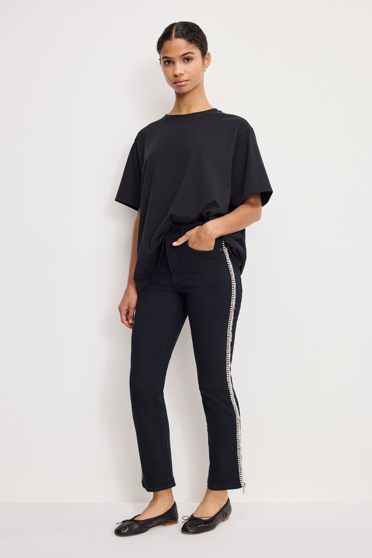 GOOD LEGS STRAIGHT DIAMOND JEANS BLACK411