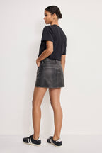 FAUX LEATHER GOOD 90S MINI SKIRT BLACK001