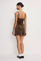 VELVET MINI DRESS MINI LUCKY LEOPARD