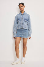 CRYSTAL DENIM JACKET INDIGO1070