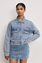 CRYSTAL DENIM JACKET INDIGO1070