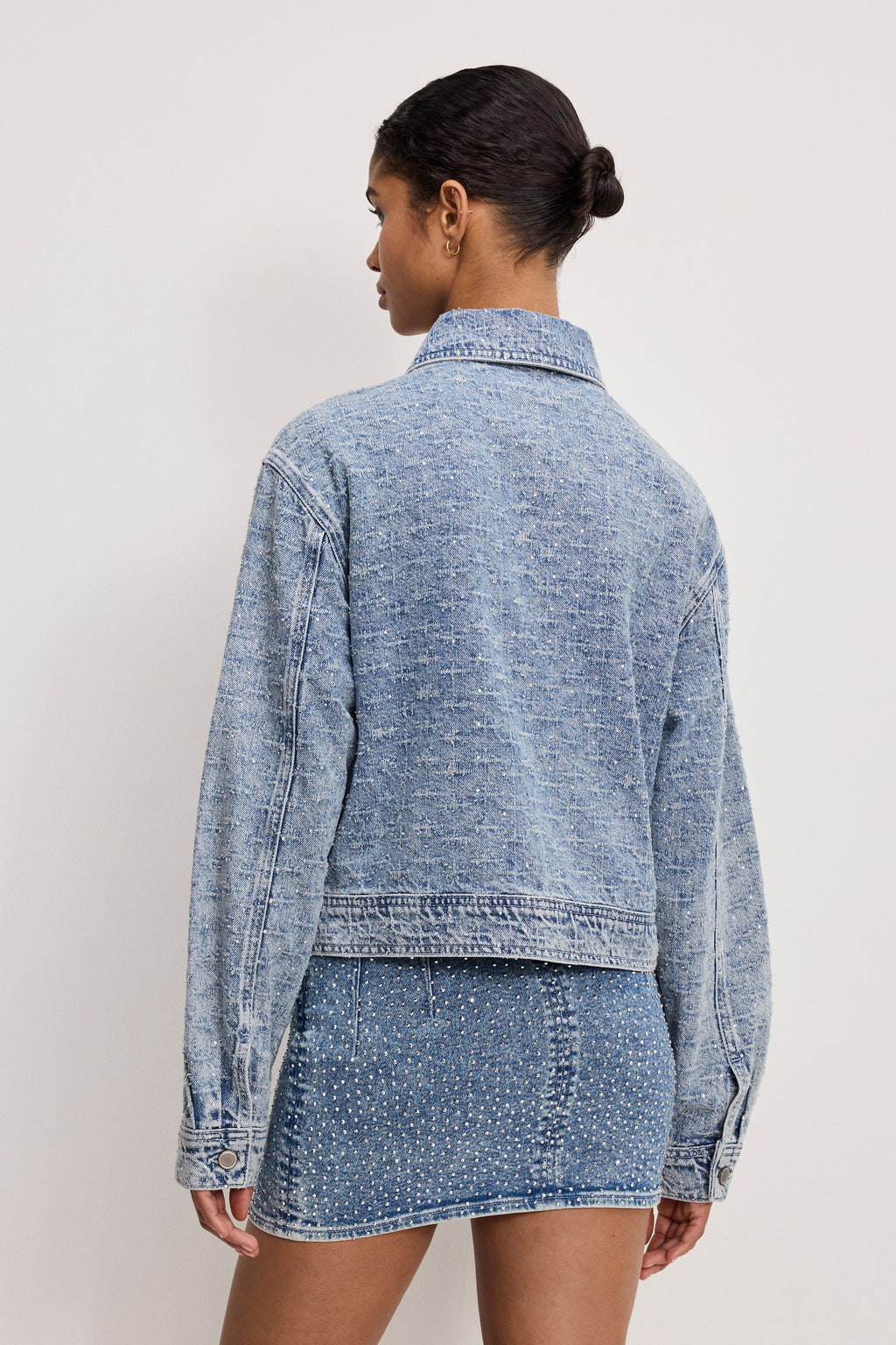 CRYSTAL DENIM JACKET INDIGO1070