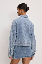CRYSTAL DENIM JACKET INDIGO1070