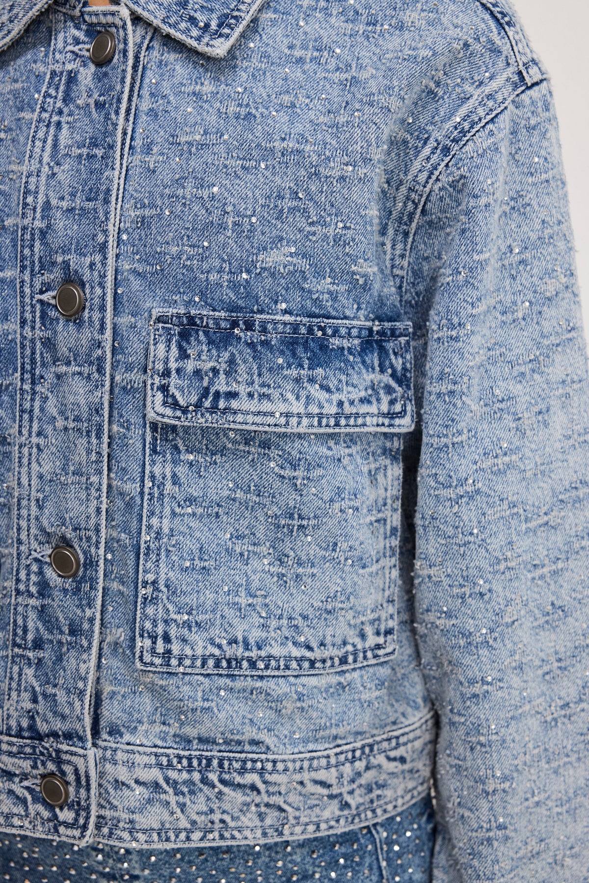 CRYSTAL DENIM JACKET INDIGO1070