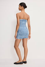 CRYSTAL STRAPLESS MINI DRESS INDIGO1097