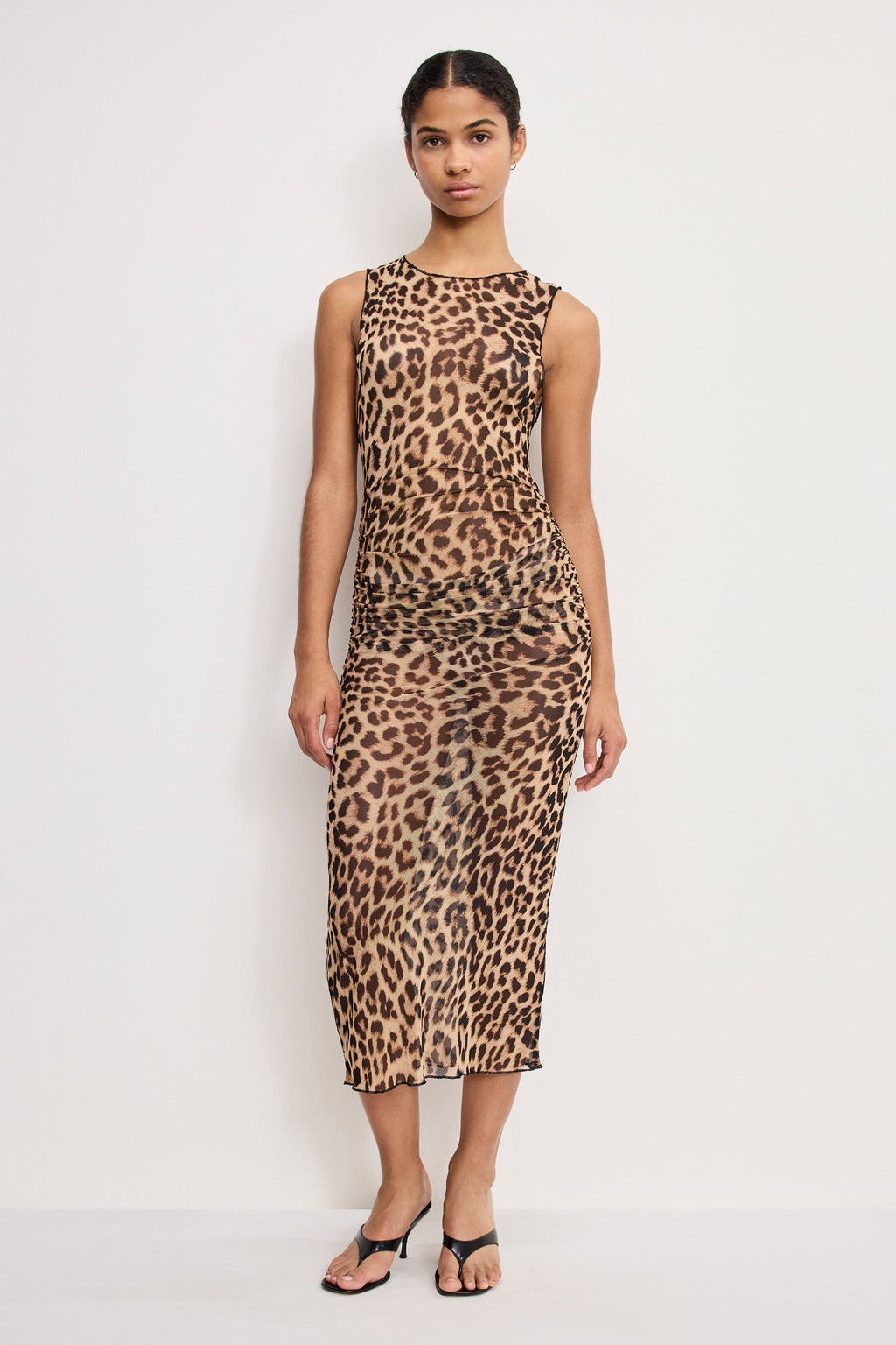 MESH MIDI DRESS LUCKY LEOPARD001