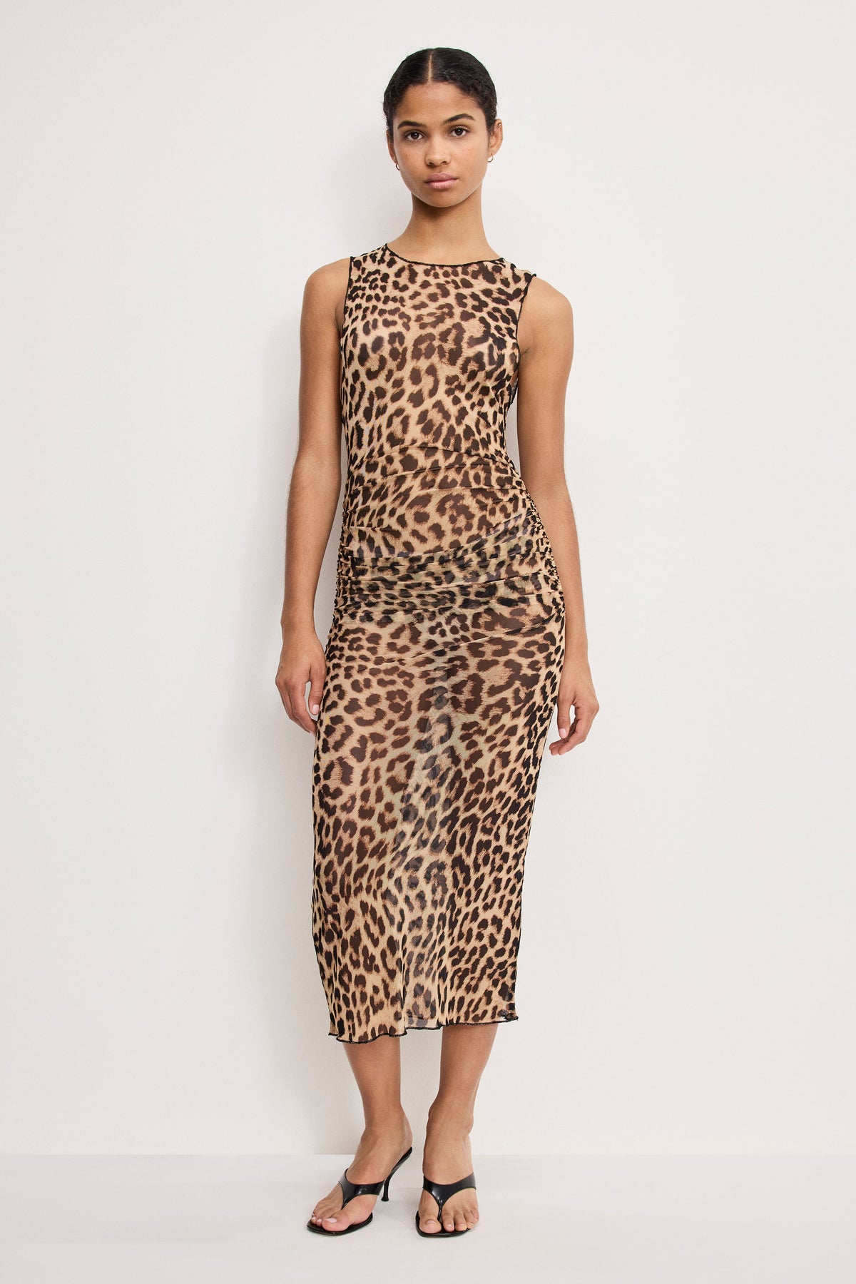 MESH MIDI DRESS LUCKY LEOPARD001