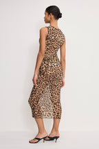 MESH MIDI DRESS LUCKY LEOPARD001