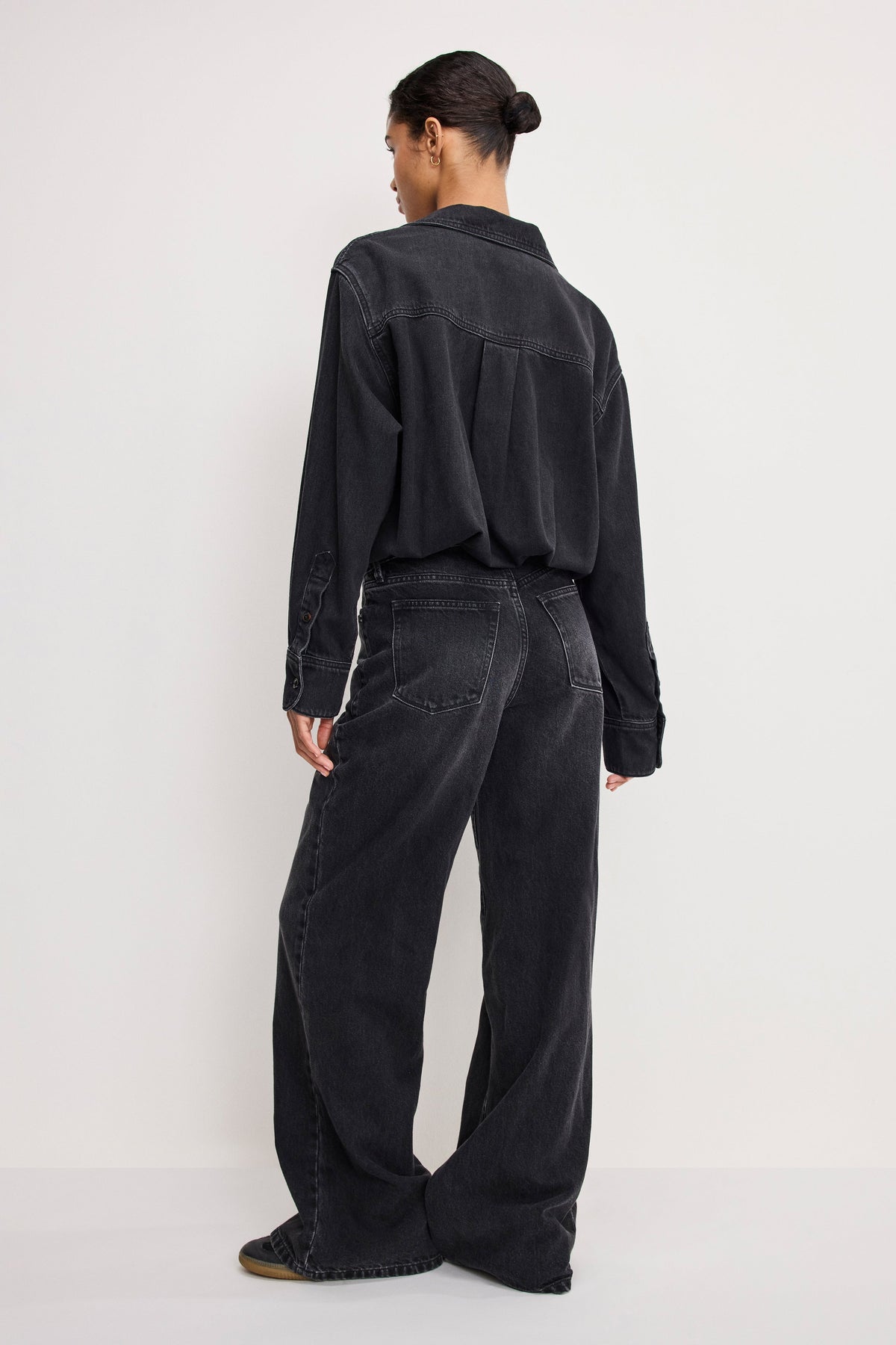 DENIM SHIRT JUMPSUIT BLACK389