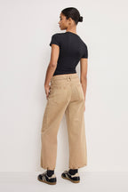 PALAZZO CROPPED PANTS GOOD KHAKI001