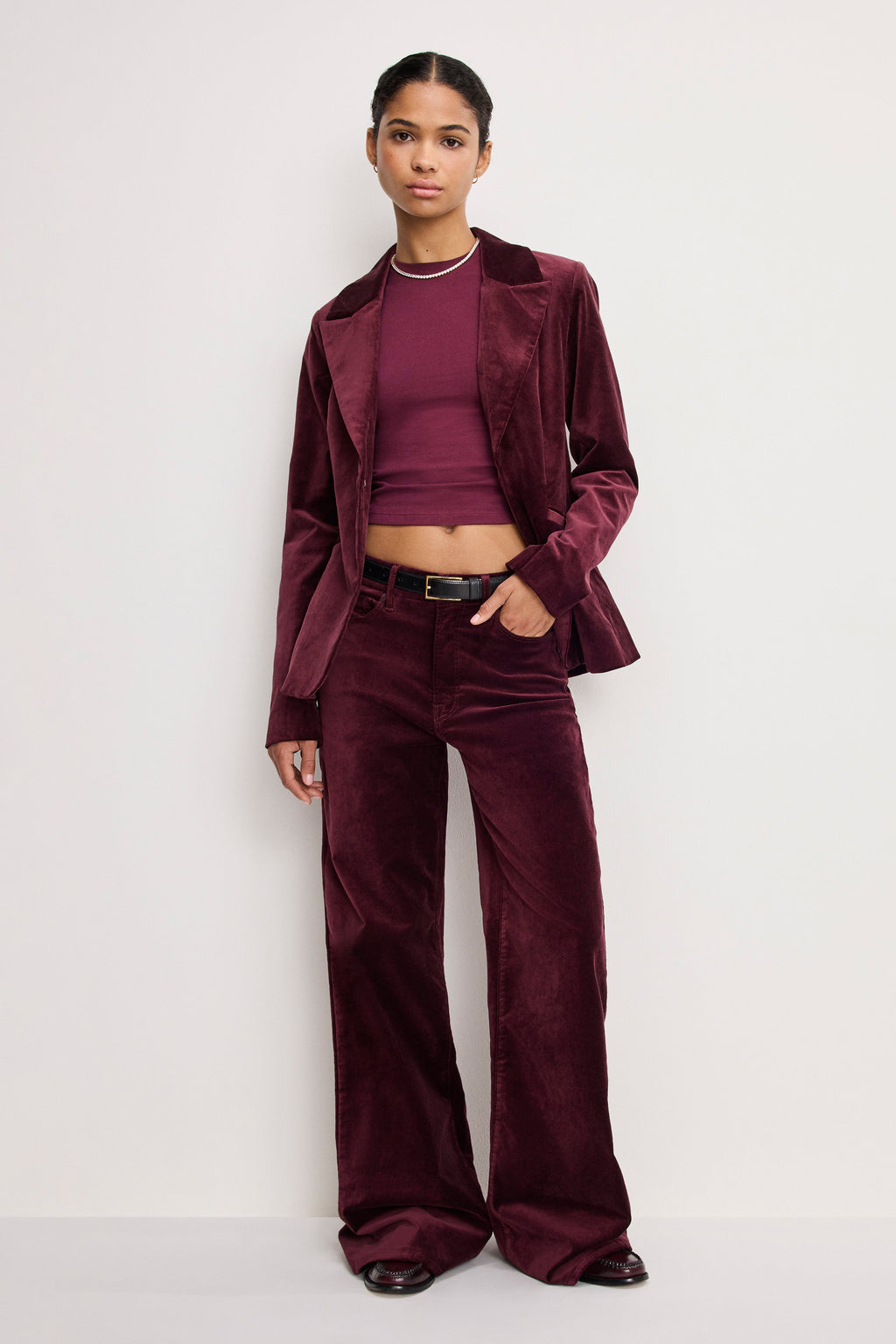 VELVET SCULPTED BLAZER FIG007