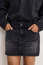 DENIM SHIRT DRESS BLACK389