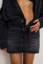 DENIM SHIRT DRESS BLACK389