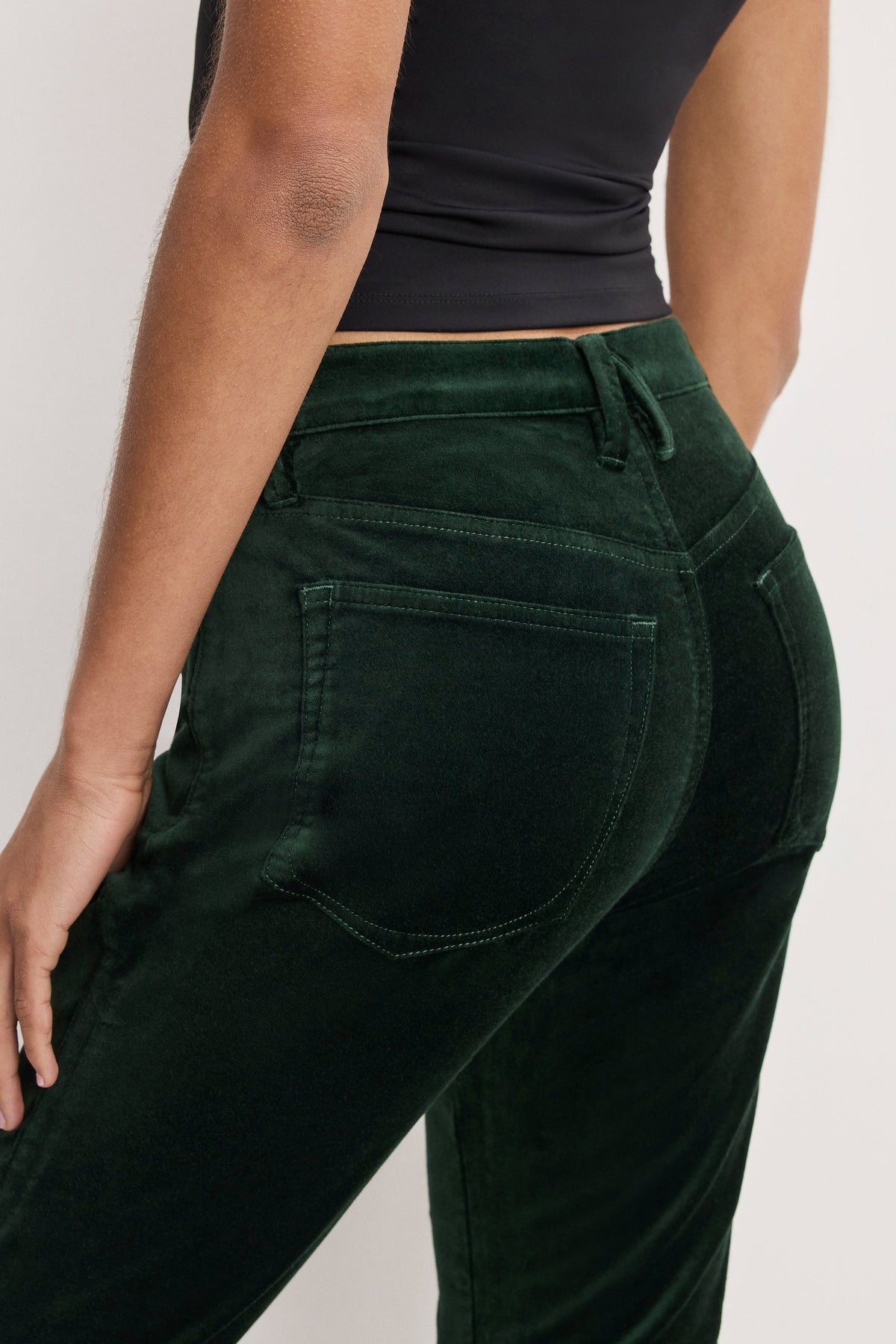 VELVET GOOD HIGH RISE KICK FLARE PANTS PINE GREEN003