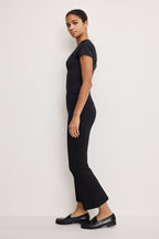 SOFT STRETCH PONTE KICK FLARE PANTS BLACK001