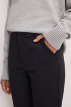 SOFT STRETCH PONTE STRAIGHT TROUSERS BLACK001