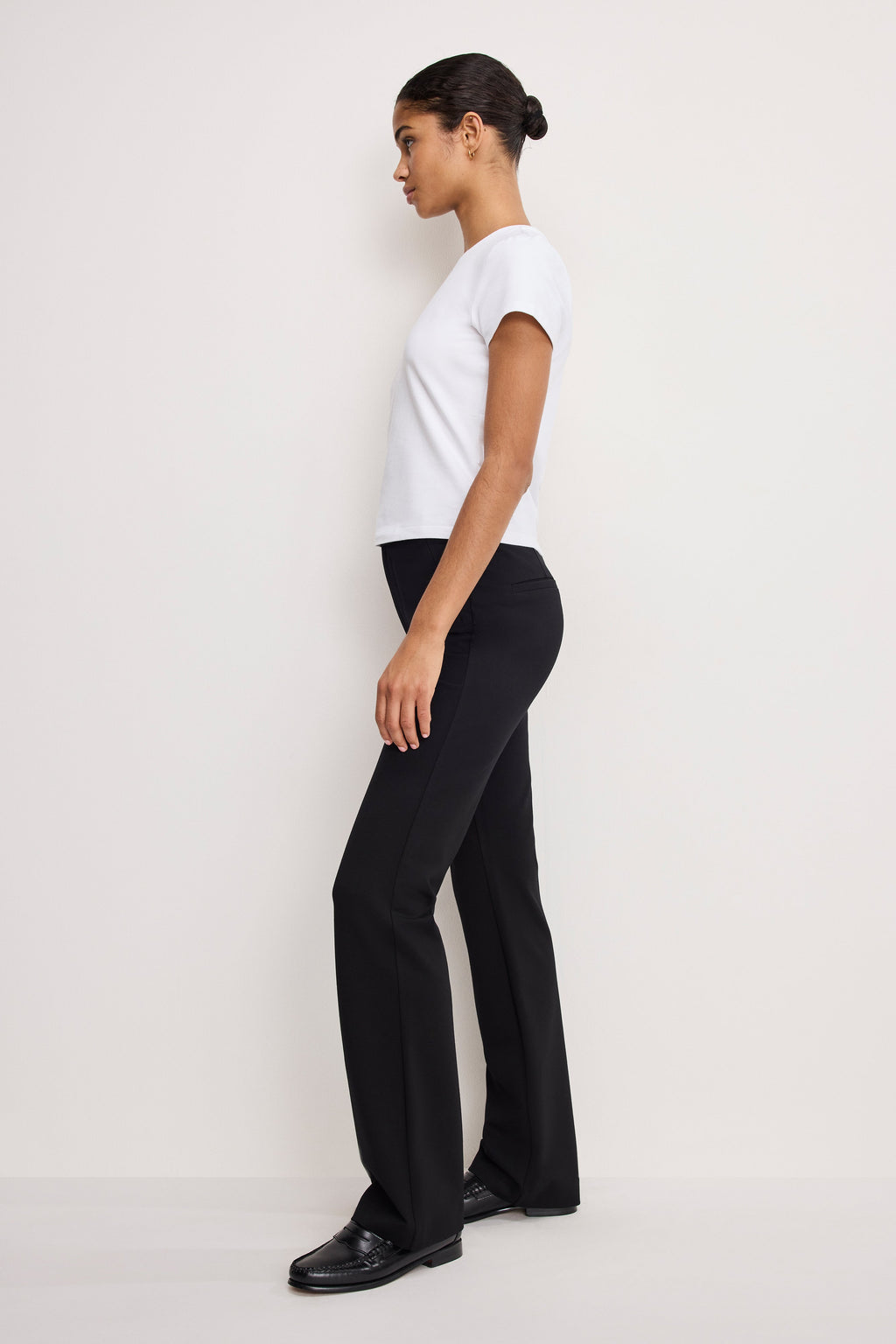 SOFT STRETCH PONTE STRAIGHT TROUSERS BLACK001