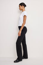 SOFT STRETCH PONTE STRAIGHT TROUSERS BLACK001