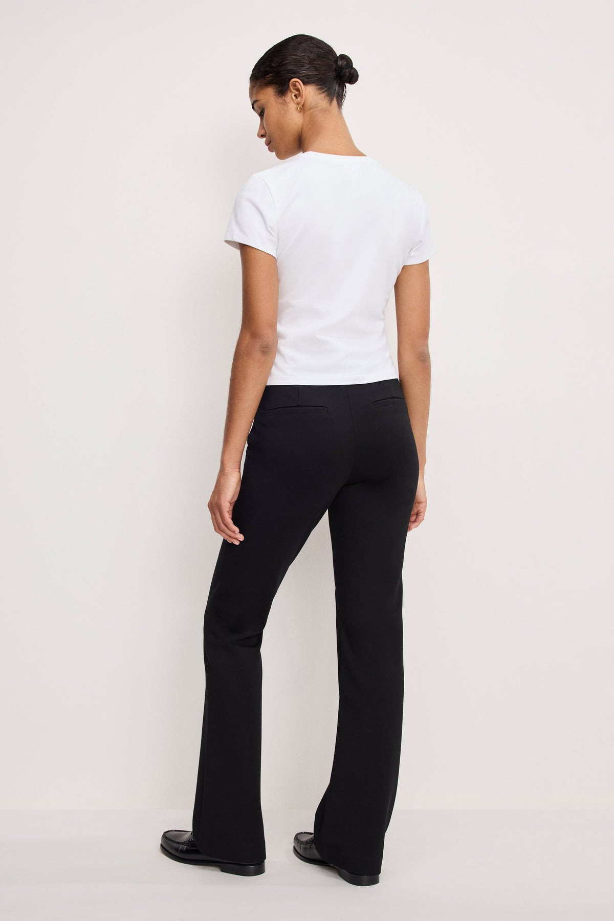 SOFT STRETCH PONTE STRAIGHT TROUSERS BLACK001