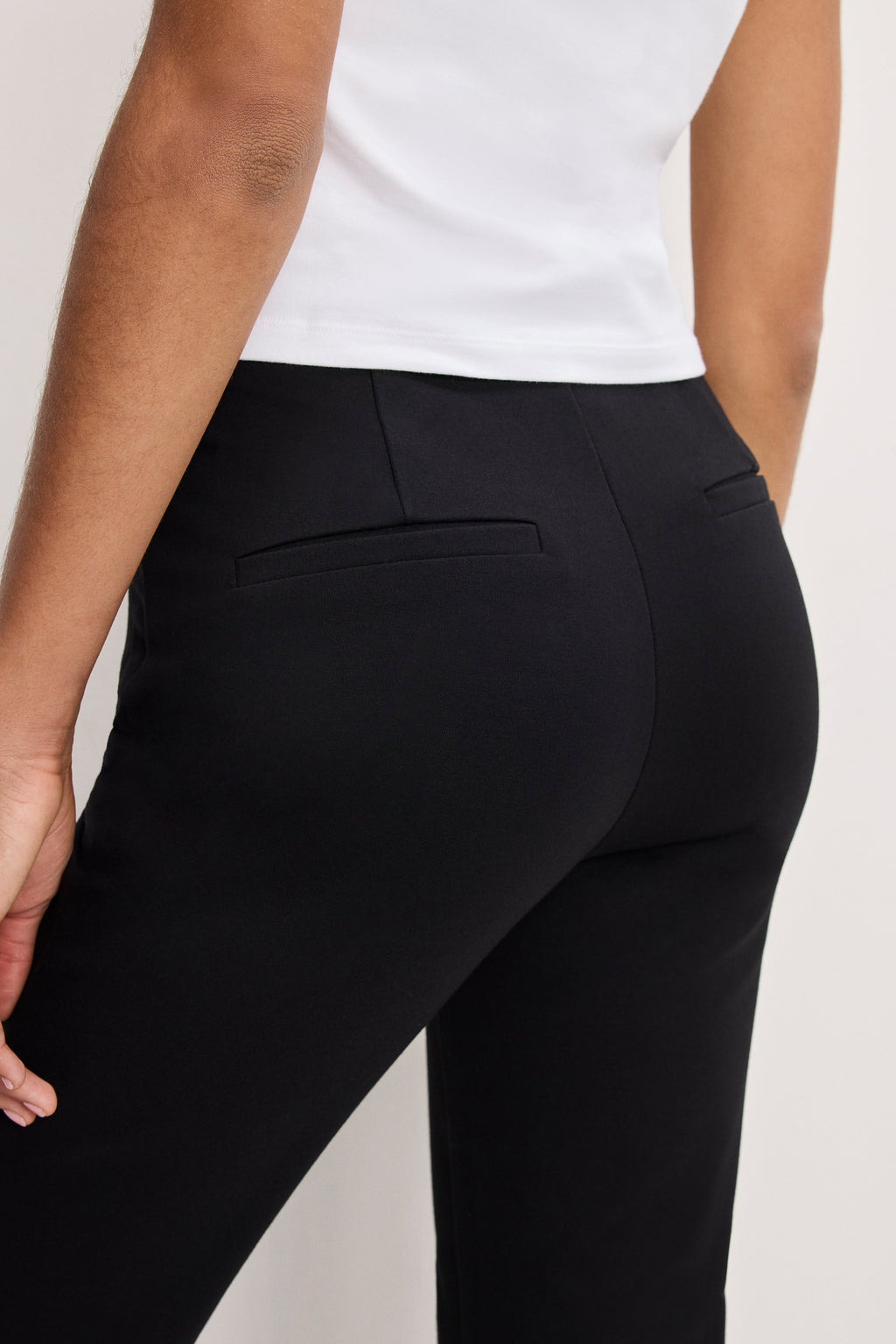 SOFT STRETCH PONTE STRAIGHT TROUSERS BLACK001