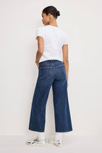 SOFT TECH GOOD WAIST PALAZZO CROPPED JEANS INDIGO977