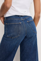 SOFT TECH GOOD WAIST PALAZZO CROPPED JEANS INDIGO977