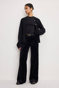 VELVET GOOD WAIST PALAZZO PANTS BLACK001