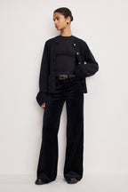 VELVET GOOD WAIST PALAZZO PANTS BLACK001