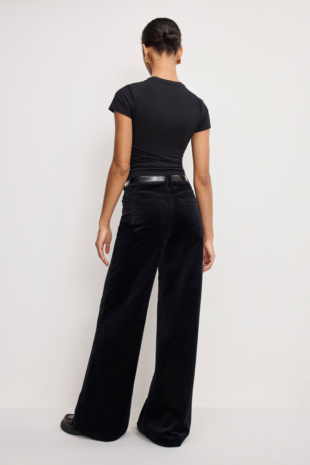 VELVET GOOD WAIST PALAZZO PANTS BLACK001
