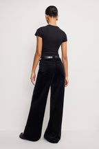VELVET GOOD WAIST PALAZZO PANTS BLACK001
