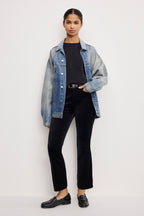 VELVET GOOD HIGH RISE KICK FLARE PANTS BLACK001