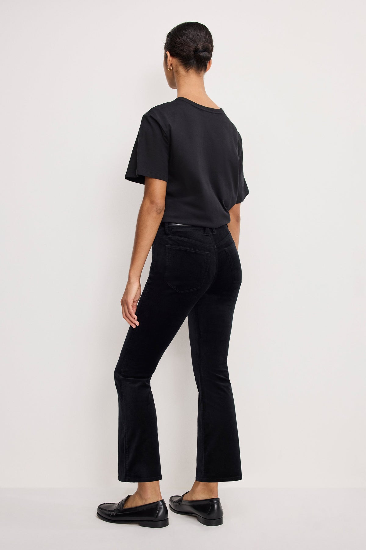 VELVET GOOD HIGH RISE KICK FLARE PANTS BLACK001