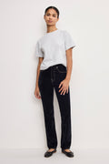 GOOD ICON STRAIGHT FLOCKED DENIM JEANS INDIGO939