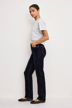 GOOD ICON STRAIGHT FLOCKED DENIM JEANS INDIGO939