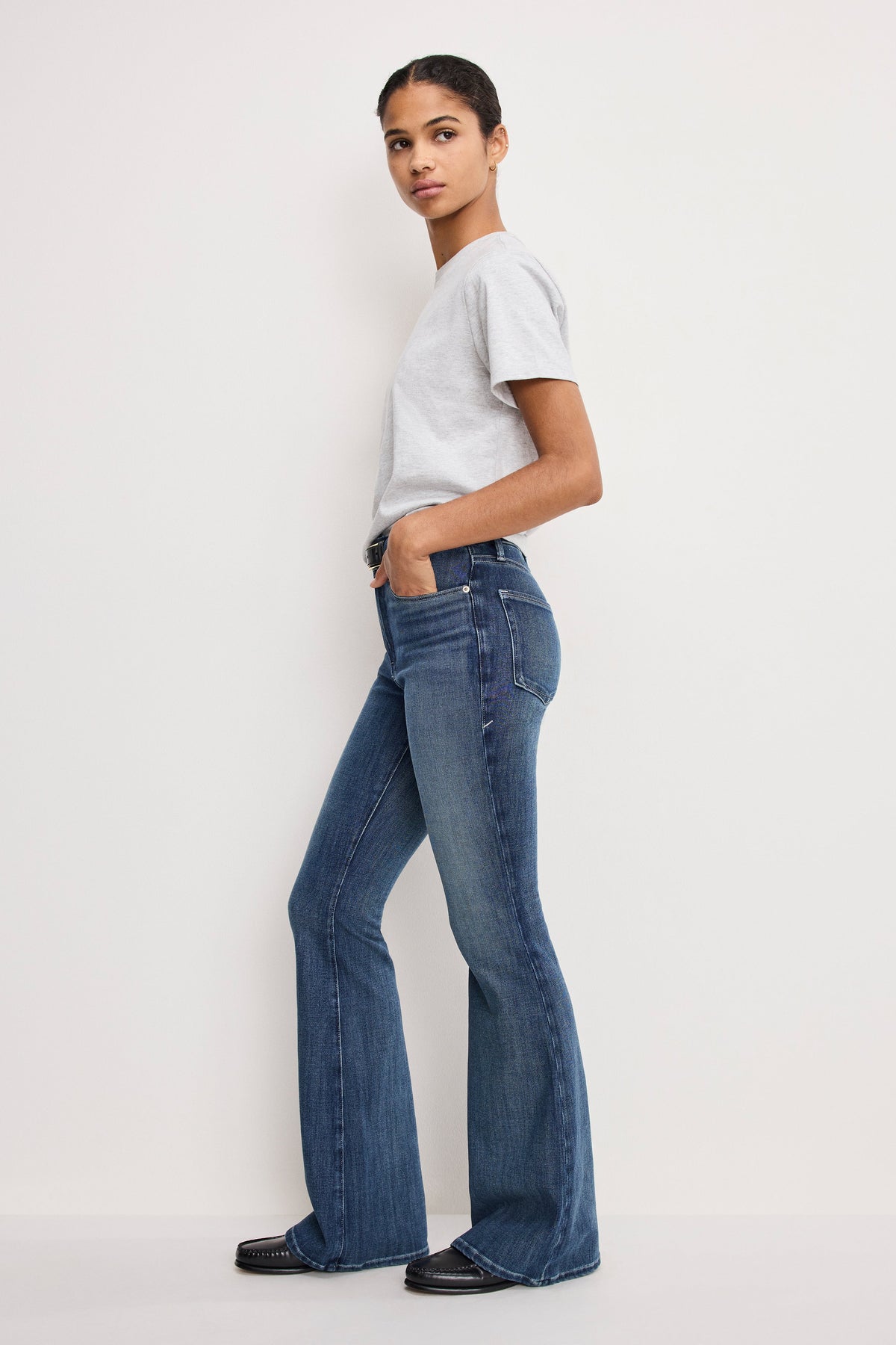 SOFT TECH GOOD LEGS FLARE JEANS INDIGO855