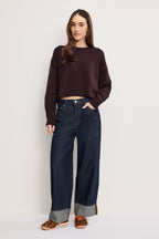 COZY KNIT CREW NECK BARK003