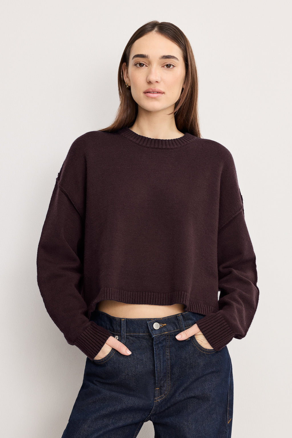 COZY KNIT CREW NECK BARK003