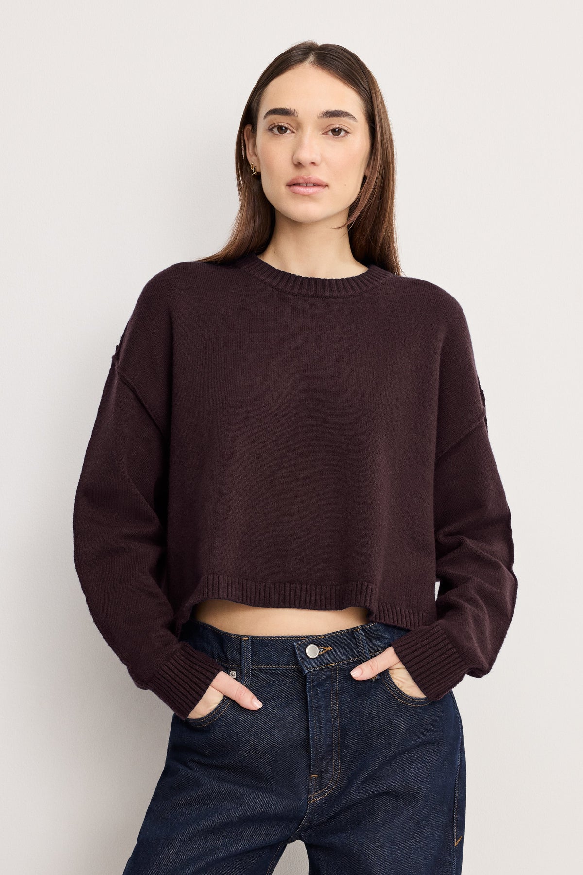COZY KNIT CREW NECK BARK003