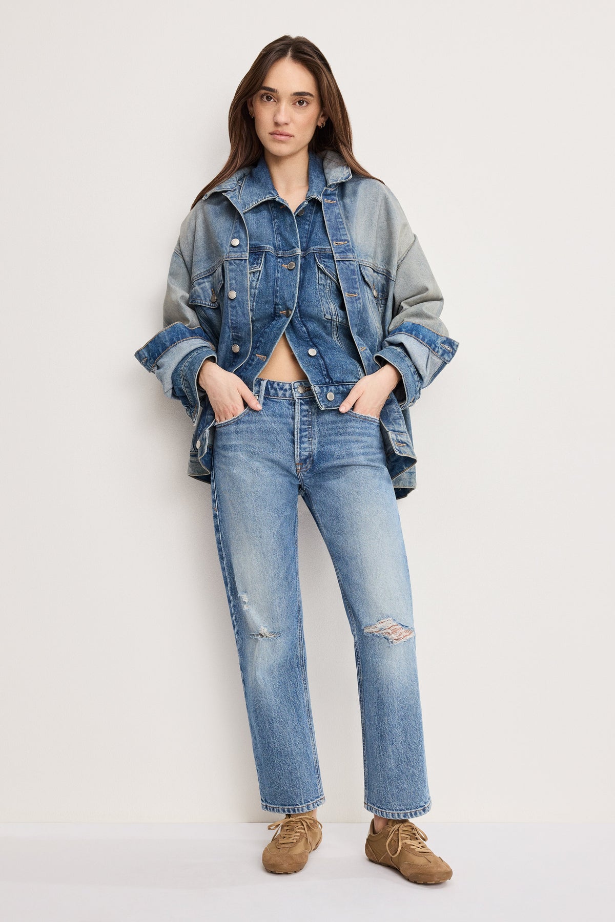 VINTAGE STRAIGHT ANKLE JEANS INDIGO1221